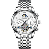 GUANQIN Tourbillon Mechanical Moon Phase Men's watches Week Calendar Type Luxury Man watch Stainless steel Waterproof Watch