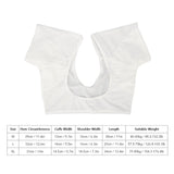 Underarm Vest Breathable Soft Quick Drying Armpit Sweat Pads Shirt for Women Girls Ladies White Polyester Ammonia