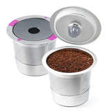 1pc 5.28*3.61*4.39cm Grey Reuseable Single Hole K Cup Coffee Capsule Plastic Filter Coffee Shell Stainless Steel Filter