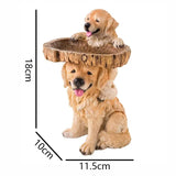 1pc Bird Feeder Garden Resin Decoration Dog Resin Crafts Bird Feeding Tray Home Yard Kawaii Ornaments