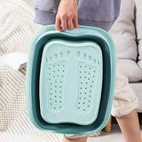 1pc Foot Soaking Bucket Health Massage Foot Soaking Basin Insulation Belt Mobile Phone Stand Foot Soaking Bucket with Cover