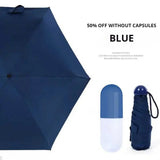 1pc Mini Fold Sunscreen Capsule Umbrella Pocket for Rain and Sun Protection When Going Out Household Products
