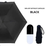 1pc Mini Fold Sunscreen Capsule Umbrella Pocket for Rain and Sun Protection When Going Out Household Products