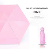 1pc Mini Fold Sunscreen Capsule Umbrella Pocket for Rain and Sun Protection When Going Out Household Products
