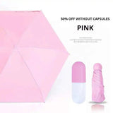 1pc Mini Fold Sunscreen Capsule Umbrella Pocket for Rain and Sun Protection When Going Out Household Products