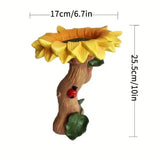 1pc Sunflower Bird Bath Garden Ornament, Sunflower Bird Bath Resin Statue, Waterproof Home Decor Outdoor Decor Garden Courtyard