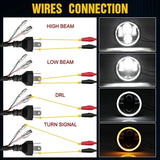 1pcs 5.75inch LED Headlight Motocycle For Harley Sportster 1200 883 Street 500 750 5-3/4" Projector Led Halo Angel Eyes Headlamp