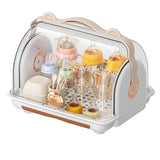 Baby Bottle Storage Box Plastic Multifunctional Drainage Nursing Bottle Storage Box Organizer with Dustproof Lid
