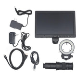 10.1inch 16MP Microscope Camera Set 180X Lens LED Ring Light Source Clear Industrial Microscope  100240V