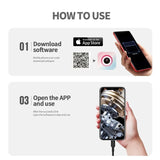 2.0 MP Endoscope Camera IP67 Waterproof Hard Wire Pipeline Inspection Borescope With 8 Adjustable LED For IOS Iphone