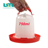 2 Pcs Poultry Water Bucket 750ML/1.5L/6L Chicken Drinking Fountain Barrel Water bucket Quail drinking Bird equipment Feeder