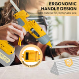 100W Cordless with 10pcs 11mm Stic Hot Melt Glue Gun for /Milwaukee/Makita/Bosch 18V Battery (No Battery)