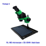 Trinocular Stereo Binocular 7-45X Continuous Zoom Microscope Magnifier for Phone PCB Electronic Repair Device RL-M3