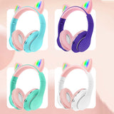 Cute Cat Ear Bluetooth 5.0 Headphone Kids Girls Music Headset Wireless RGB Earphone TF Card Gaming Headphones With Mic