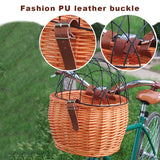 Bicycle Handlebar Wicker Pet Seat with Cover - Handwoven, Bike Basket Front Pannier Bag, Cycling Accessories