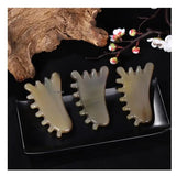 Natural Horn Scraping Gua Sha Massage Board Facial Eye Lifting Wrinkle Removal Acupuncture Spa Beauty Care Tool