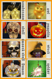 2023 Halloween Decorative Hanging Lights with Rope Orange Pumpkin Skull Demon Window Lights Indoor Hanging Lights for Home
