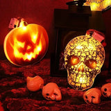 2023 Halloween Decorative Hanging Lights with Rope Orange Pumpkin Skull Demon Window Lights Indoor Hanging Lights for Home