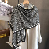 2023 Thick Neckerchief Winter Blanket Warm Scarf Print Cashmere Stoles Women Bandana Female Pashmina Shawl Wraps Poncho Echarpe