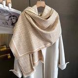 2023 Thick Neckerchief Winter Blanket Warm Scarf Print Cashmere Stoles Women Bandana Female Pashmina Shawl Wraps Poncho Echarpe
