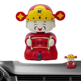 Dashboard Ornament God Of Wealth Solar Statue Road Joy Automotive Trim For Long Trip Or Daily