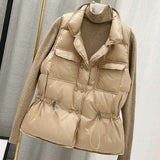 Women's stand-up collar down cotton vest