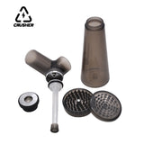 CRUSHER 2 in1 Acrylic Hookah Water Pipe Grinder Kit Built in Filter Pipes Smoking Grass Removable Tobacco Hooka Set
