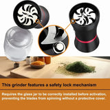 LTQ Electric Herb Grass Grinder with Glass Jar S Blade Cutting Tobacco Pipe Kitchen Spice Herbal Crusher Smoking Accessories