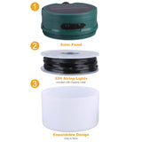 Solar Camping Lantern Hanging Tent Rechargeable 3600mAh lithium-ion Battery Type C Charging Waterprootmosphere Light