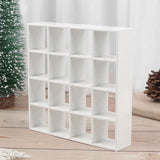 1: 12 Dollhouse Miniature Wood Rack 16 Grid Shees White Storage Shelf Doll House Furniture Decor Easy Install