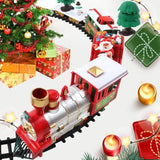 Electric Train Toys Gifts for Kids Railway Cars Racing Tracks With Music Santa Claus Christmas Tree Decoration Trains