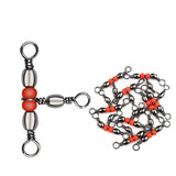 20Pcs/lot Fishing Snap Swivel 3 Way Barrel Swivel Ring Fishhook Lure Line Connector With Beads Fishing Accessory