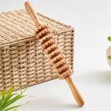 Beech wood yoga massage roller lumbar cervical shoulder back leg wooden stick thin body meridian fiess massager