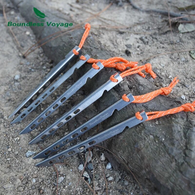 Boundelss Voyage Titanium Pegs Ultralight Stakes Pins Outdoor Accessories Heavy Duty Tent Nails