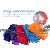 1PC Double-sided Microfiber Washable Washing Care Gloves Cleaning Cloth Towel Mitt Car Accessories
