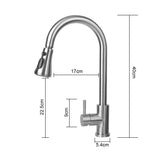 Single Handle Pull Down Stainless Steel Kitchen Faucet Deck Mounted Mixer Hot and Cold Water Taps Kitchen Accessories