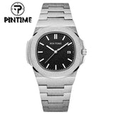 PINTIME Luxury Men's Watch Fashion Full Steel Quartz Wristwatch Waterproof Date Male Clock Relogio Masculino Relojes Para Hombre