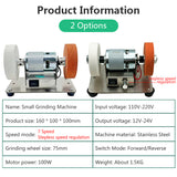 100W Double hine Artifact Table Grinder Motor Micro Coarse and Fine Polishing Electric Grinding Wheel Grindig Stone