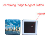 50x50mm Square Parts - 50 Sets Fridge Magnets Consumables & 100 Sets DIY Badge Button Pins Materials for Art Crafts