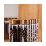 Single Dose Storage Tubes Coffee Bean Cellar Wooden Display Stand and Funnel Espresso Accessories