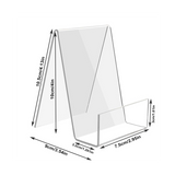 12 Pack Stand, Clear Book Holder, Small Acrylic Display Stand for Books, Photos, Brochures, Tablets