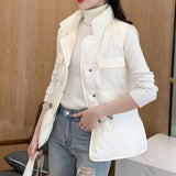 Women's stand-up collar down cotton vest