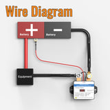 DaierTek Disconnect 12V with Led Voltmeter Control Cut Off Anti-Theft Remote Battery Kill Switch