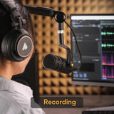 Dynamic XLR PC Microphone All Metall Gaming Broadcast Recording Streaming Works for Audio Interface Sound Card Mixer PD100