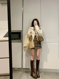 Mid-age Style Down Padded Jacket With Hood And Disc Buttons