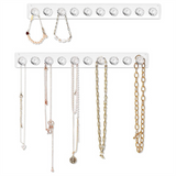 4-Pack Acrylic Necklace Holder-Wall Mounted Jewelry Organizer with Hooks for Necklaces,Chains,Pendants, Statement Pieces