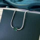 New Female Emerald Bracelet 1 Carat Simple Mosaic Length 165mm+3mm