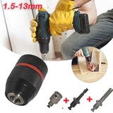 13Mm Chuck Set Hand-Tight Self-Locking Chuck Impact Electric Hammer Wrench Conversion Round Hexagon Handle Power Drill Chucks