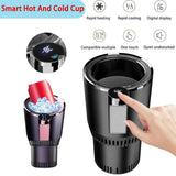 12V 24V Smart Car 2-In-1 Hot And Cold Cup Drinks Holder Home Fast Refrigeration Coog/Heating Mini Touch Screen Beverage Mug