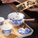 Porcelain Chinese fu Portable Teapot Set with 360 Rotation Maker Heat-resistant Tea Pot Gift For Christmas